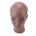thumbnail image 1 of Female Bald Manikin Head, PVC Reusable Artificial Human Skin Stable Stand Bald Manikin Head Face Skin Friendly  for  Making, 1 of 8