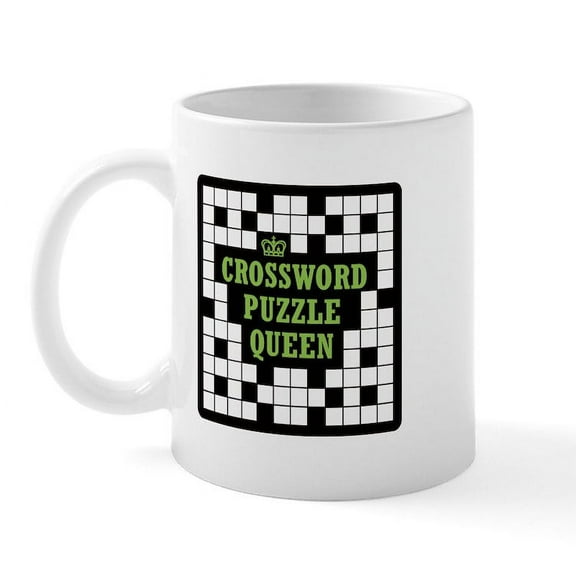 CafePress - Crossword Queen Mug - 11 oz Ceramic Mug - Novelty Coffee Tea Cup