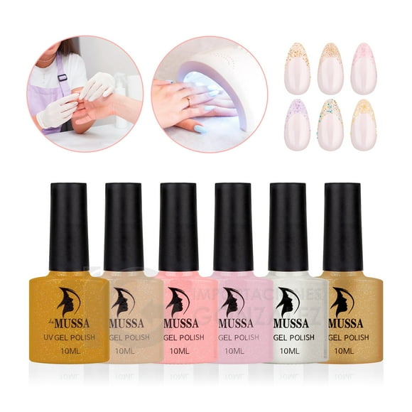 Esmaltes Para Uñas Mussa Gelish Semipermanente 10 ml x 6 Unidades