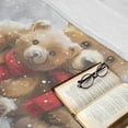 thumbnail image 5 of Ambesonne Christmas Fleece Throw Blanket Classic Art Bear Family 50"x70" Off White Tan Dark Pink, 5 of 6