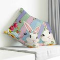 thumbnail image 3 of Easter Bunny Pillow Covers 24x24 Inch Decorative Throw Pillow Cover, Farmhouse Watercolor Eggs Tulip Wood Grain Sofa Pillowcases Accent Cushion Case Home Decor Bedroom Living Room, 3 of 6
