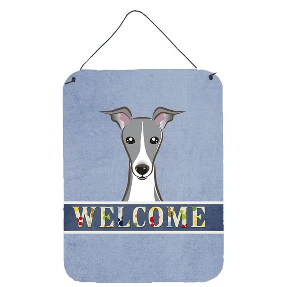 Caroline's Treasures BB1422DS1216 Italian Greyhound Welcome Wall or Door Hanging Prints, Blue, 12x16, multicolor