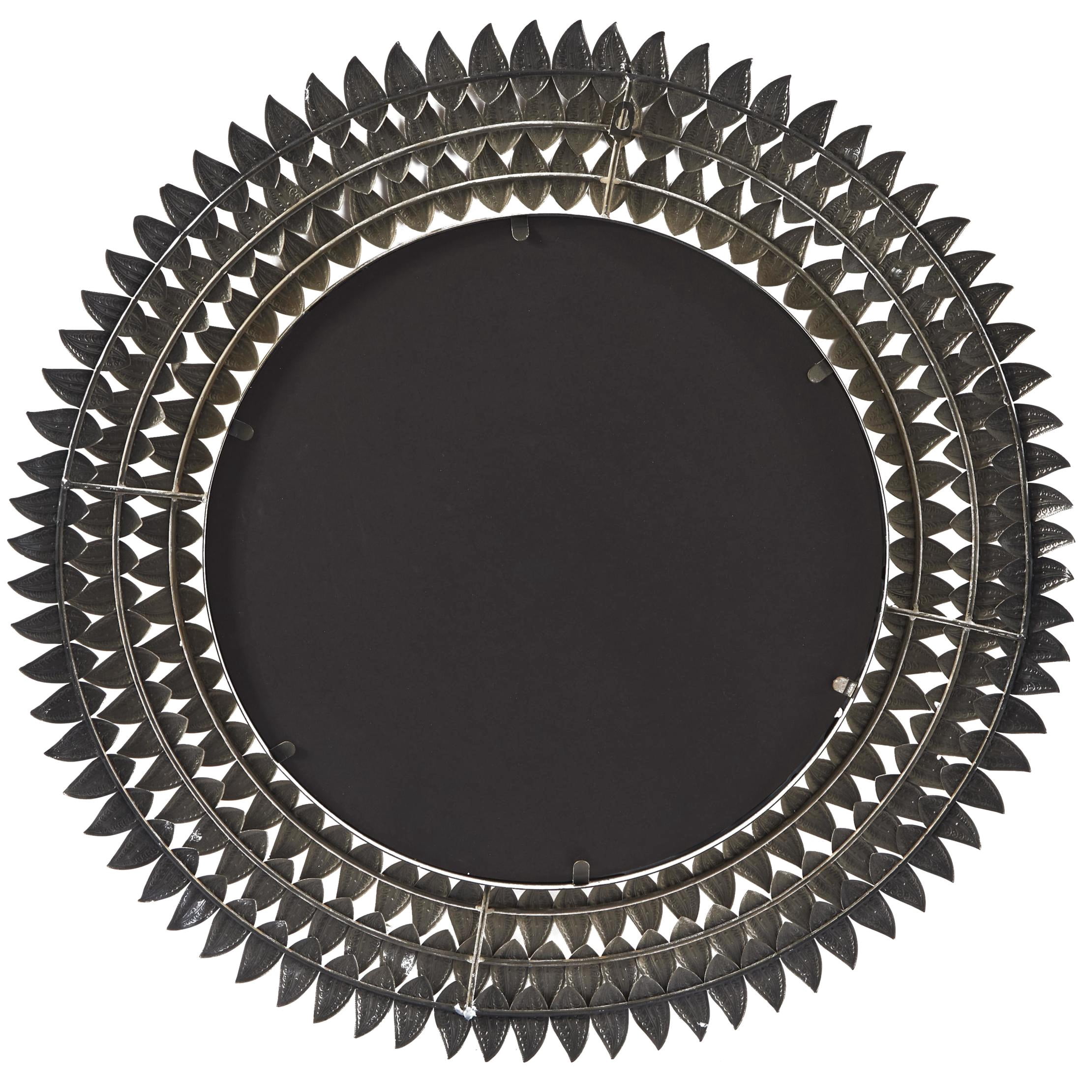 DecMode 32" x 32" Gold Radial Leaf Wall Mirror