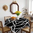 thumbnail image 3 of Black White Stripes Table Cloth Waterproof Tablecloths, Modern Abstract Art Geometric Tablecloth Dining Table Cover for Kitchen Party Tabletop Outdoor, Square Tablecloth 54x54 Inch, 3 of 9