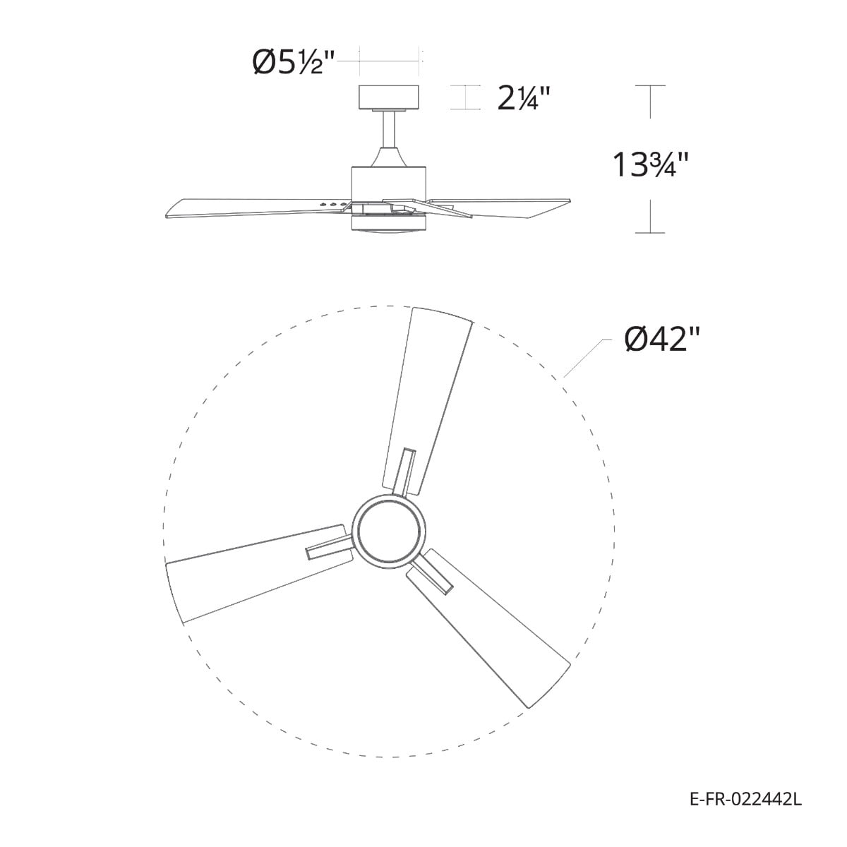 Bali 52in 3-Blade Smart Ceiling Fan 2700K-6000K CCT Tunable Range LED Light Kit in Matte Black with Reversible Black and Weathered Wood Blades Works With iOS or Android App