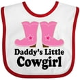 thumbnail image 3 of Inktastic Daddy's Little Cowgirl Girls Baby Bib, 3 of 4