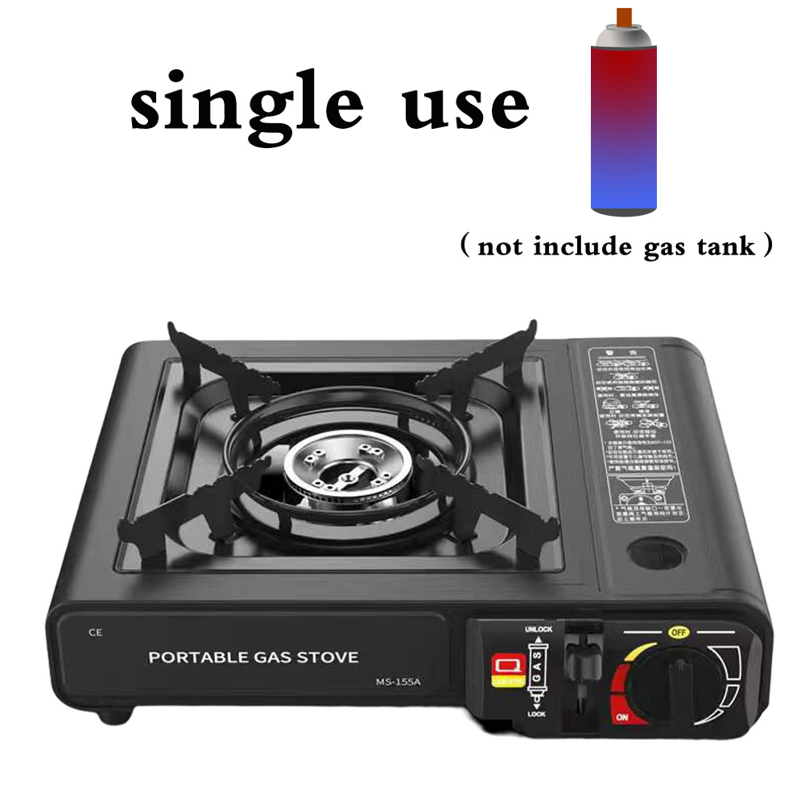 Opolski Camping Stove Automatic Ignition Large Firepower Windproof Energy Saving Alloy Dual-use Portable Gas Stove Camping Supply B