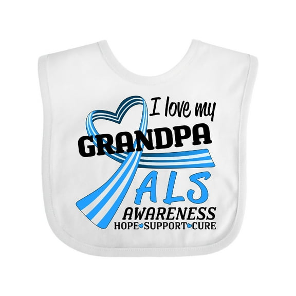 Inktastic I Love My Grandpa ALS Awareness Support, Care, Cure Boys or Girls Baby Bib