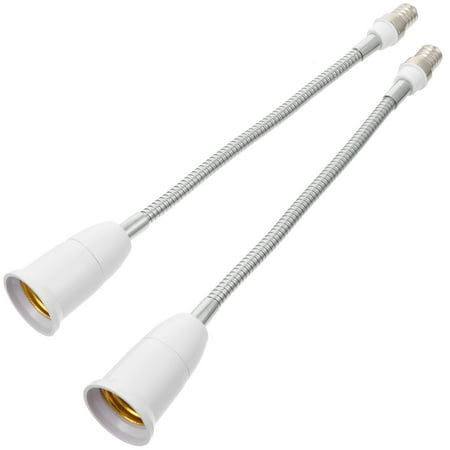 

2 Pcs Light Bulb Lamp Holder Bendable Extension Socket Extender Adaptor 29.5cm