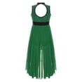 thumbnail image 3 of Alvivi Kids Girls Shiny Ballet Lyrical Praise Dance Dress Tunic Sleeveles Gymnastics Leotard Dark Green 12, 3 of 7