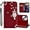 Red, variant on Compatible with Apple iPhone 15 Flip Glitter Wallet Case for Women, Pu Leather with Card Slots Crystal Diamond Owl Embossing Shockproof Cover Case for iPhone 15 MTY-Red