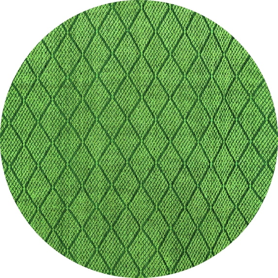 Ahgly Company Indoor Round Abstract Green Modern Area Rugs, 7' Round