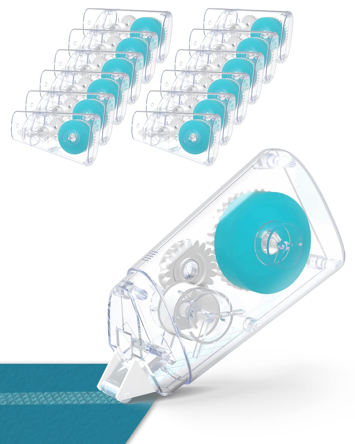 Double Sided Glue Tape Roller Permanent, 12 Packs, Adhesive Mini