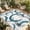 Turquoise, variant on Sage Green Grey Outdoor Rug for Patio/Deck/Porch, Non-Slip Large Area Rug 5 x 7 Ft, Geometric Circle Modern Abstract Simple Art Indoor Outdoor Rugs Washable Area Rugs, Camping Rug Carpet Runner