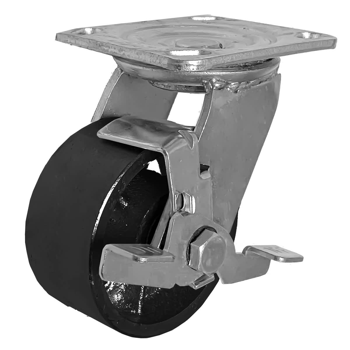SET OF 8 Antique Industrial Style Decor RUSTIC 4" Black Metal Caster Wheel 