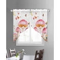 thumbnail image 3 of Pink Mushroom Swag Valances for Windows, Spring Botanical Summer Floral Elegant Rod Pocket Sheer Valances for Large Windows, Swag Toppers Light Filtering for Kitchen Living Room 2 Panels 36''x45'', 3 of 6