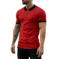 thumbnail image 1 of Gibobby Playera Polo Hombre Polo de manga corta con cierre para hombre estilo casual de punto(Rojo,G), 1 of 4