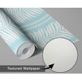 thumbnail image 6 of S4Sassy Peel & Stick Textured Vinyl Wallpaper, Urban Chic Fern Stripe Print Contact Paper Waterproof - Blue, 25"X 60", Removable Modern Wall Covering For Home Decor In Bedrooms & Living Areas, 6 of 9