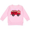 thumbnail image 2 of Inktastic Valentine Fire Truck Heart Bear Toddler Sweatshirt, 2 of 4