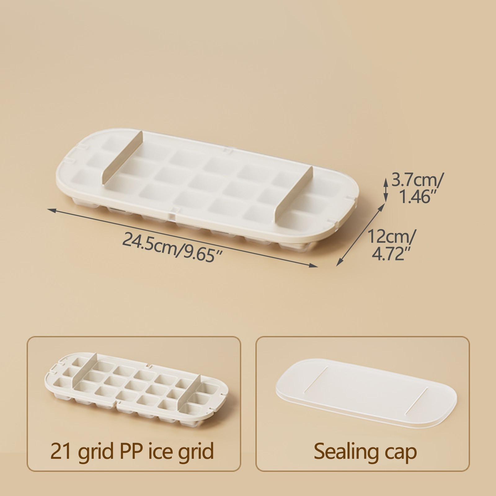 SDJMa Ice Cube Trays with Sealing Lid, 21-Ice Maker for Freezer, Easy to  Press Out Ice, Mini Ice Cube Mold for Fridge, Stackable Easy Release Ice  Cube