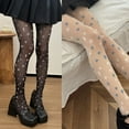thumbnail image 4 of Women Silk Pantyhose Japanese Sweet Star Pattern Vintage Leggings Footed Tights, 4 of 20