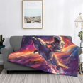 thumbnail image 2 of Yiaed Astronaut Dolphin Print Blanket Throw Blanket Soft Cozy Flannel Blanket for Home Bed Sofa Couch Chair-50"x40", 2 of 6
