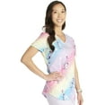 thumbnail image 4 of Tooniforms Scrubs Top For Women V-Neck Print TF737, 4 of 7