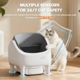 thumbnail image 3 of Large Smart Self-Cleaning Cat Litter Box, App-Controlled Automatic Cleaner with 3.43Gal Big Capacity, 2.4G Wifi Cat Litter Box with Odor Removal,  1 Brush, Trash Bags And 1 Mat, 3 of 16