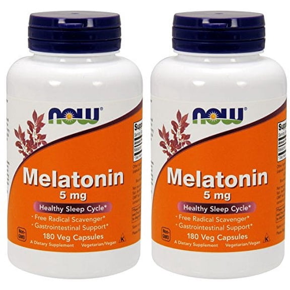 Now Foods - Melatonin 5 mg 180 Vcaps (Pack of 2)