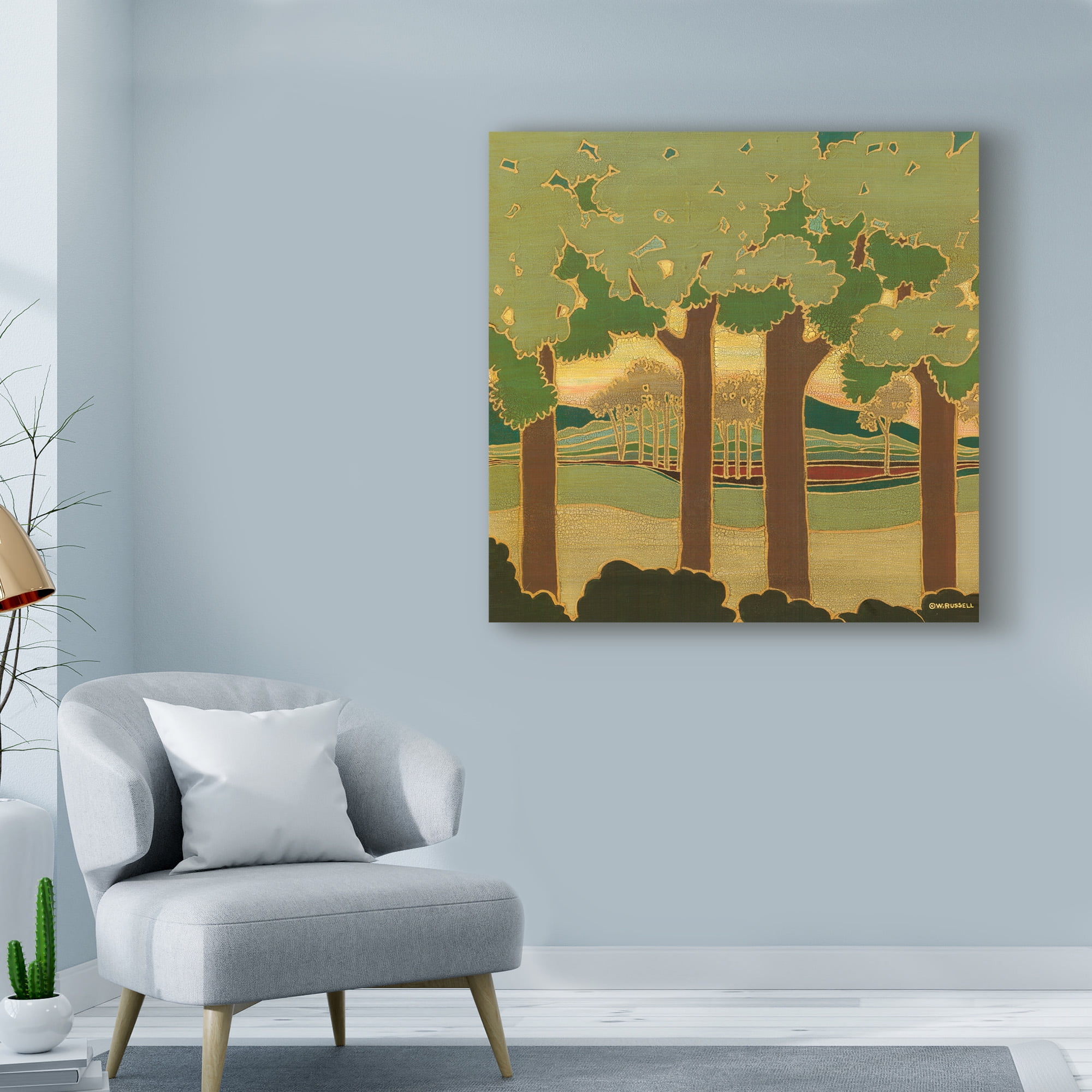 Wendy Russell 'Arts And Crafts Landscape Ii' Canvas Art