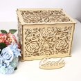 thumbnail image 2 of HTOOQ Wedding Card Box Wooden Gift Card Box Money Box for Reception Wedding Anniversary Birthday As Shown -, 2 of 6