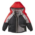 thumbnail image 2 of Coats for Boys Fleece Lined Snowboard Hooded Colorblock Winter Puffer Jacket - Red (7), 2 of 8