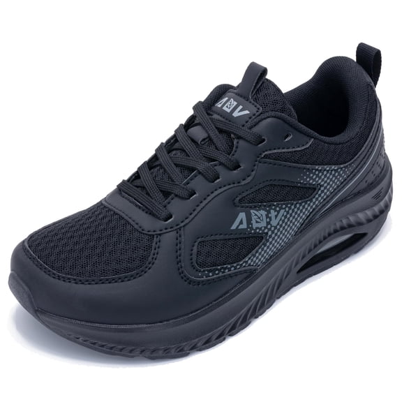 Wide Toe Box Shoes for Women Arch Support Walking Shoes Plantar Fasciitis Orthotic Tennis Sneakers Black US 9