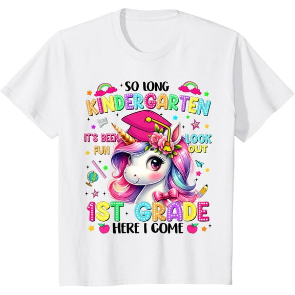 Kids So Long Kindergarten Graduation Graduate Unicorn Kids Girls T-Shirt Unisex S-5XL Hot Trending Shirt, Vintage Birthday Gift
