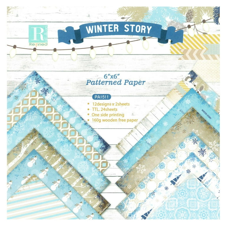 Inlovearts 24PCS 6 Winter Party Scrapbook & Cardstock Paper