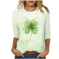 thumbnail image 2 of Xuyuer Fashion Women's Casual Printed Round Neck 3/4 Sleeve T-shirt Fashionable Blouse Tops, 2 of 7