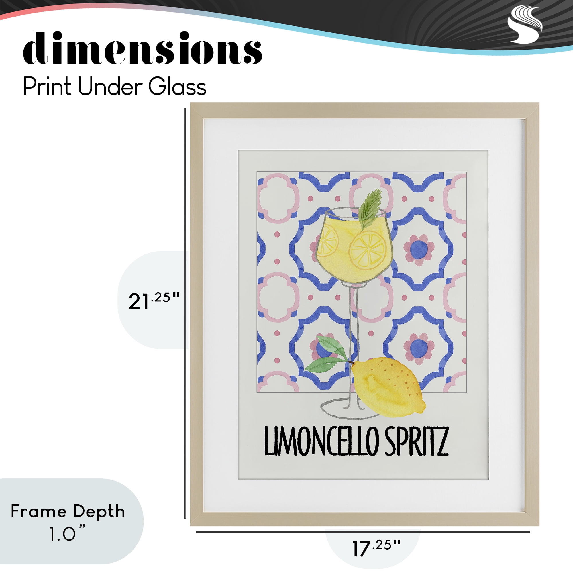 Stupell Industries Italy Spritz on My Mind Birch Framed Print Under Glass, design by Nina Jacobs