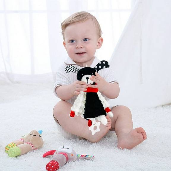 wycnly Kids Toys High Contrast Security Blanket with Jingle Crinkle Sound Paper Soft Baby Unisex Baby Gifts for Boys and Girls Baby Snu-ggle Toy Baby Stuffed Kids Toys