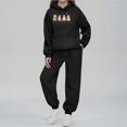 thumbnail image 2 of WTOBBY Women's Printed Hooded Sweatshirt and Sweatpants Set, Halloween Themed Graphic Lounge Wear Two Piece Outfit for Seasonal Party,Black XL, 2 of 5