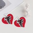 thumbnail image 3 of Pendientes de cuero del equipo Atlanta Pendientes de cuero con forma de amor También se pueden usar como decoración, 3 of 6