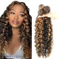 thumbnail image 1 of Hair Bundles Vinmdonm P1B/30, cabello humano, marrón, ondulado profundo, 1 of 7
