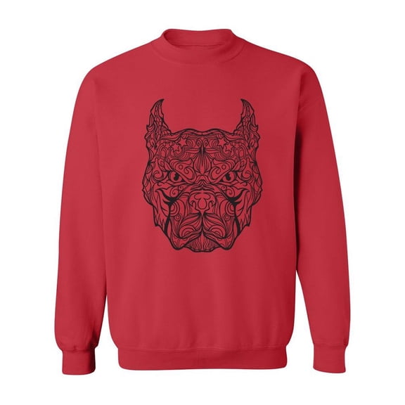 Tribal Pitbull Head. Sweatshirt Men -Image by Shutterstock, Male Medium