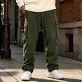 thumbnail image 2 of Loose Cargo Pants for Men,Straight Leg Casual Wide Leg Trousers with Multi Pockets for Hiking and Traveling, 2 of 7