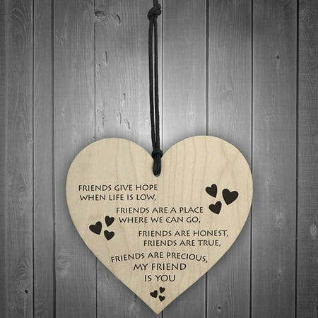 - Wooden Hanging Gift Plaque Pendant Family Friendship Love Sign Wine Tags Decor