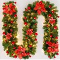 thumbnail image 3 of Guirnalda de Navidad con cadena de luz LED iluminación 270 cm Guirnalda de Navidad Guirnalda de Navidad artificial Decoración de Navidad Navidad, corona de puerta por dentro y por fuera Adepaton HR-0046, 3 of 8