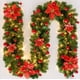 thumbnail image 3 of Guirnalda de Navidad con cadena de luz LED iluminación 270 cm Guirnalda de Navidad Guirnalda de Navidad artificial Decoración de Navidad Navidad, corona de puerta por dentro y por fuera Adepaton HR-0046, 3 of 8