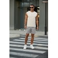 thumbnail image 6 of Iceglad Mens Athletic Shorts Elastic Drawstring 7in Inseam Stretch Waffle Running Gym Gray S, 6 of 9