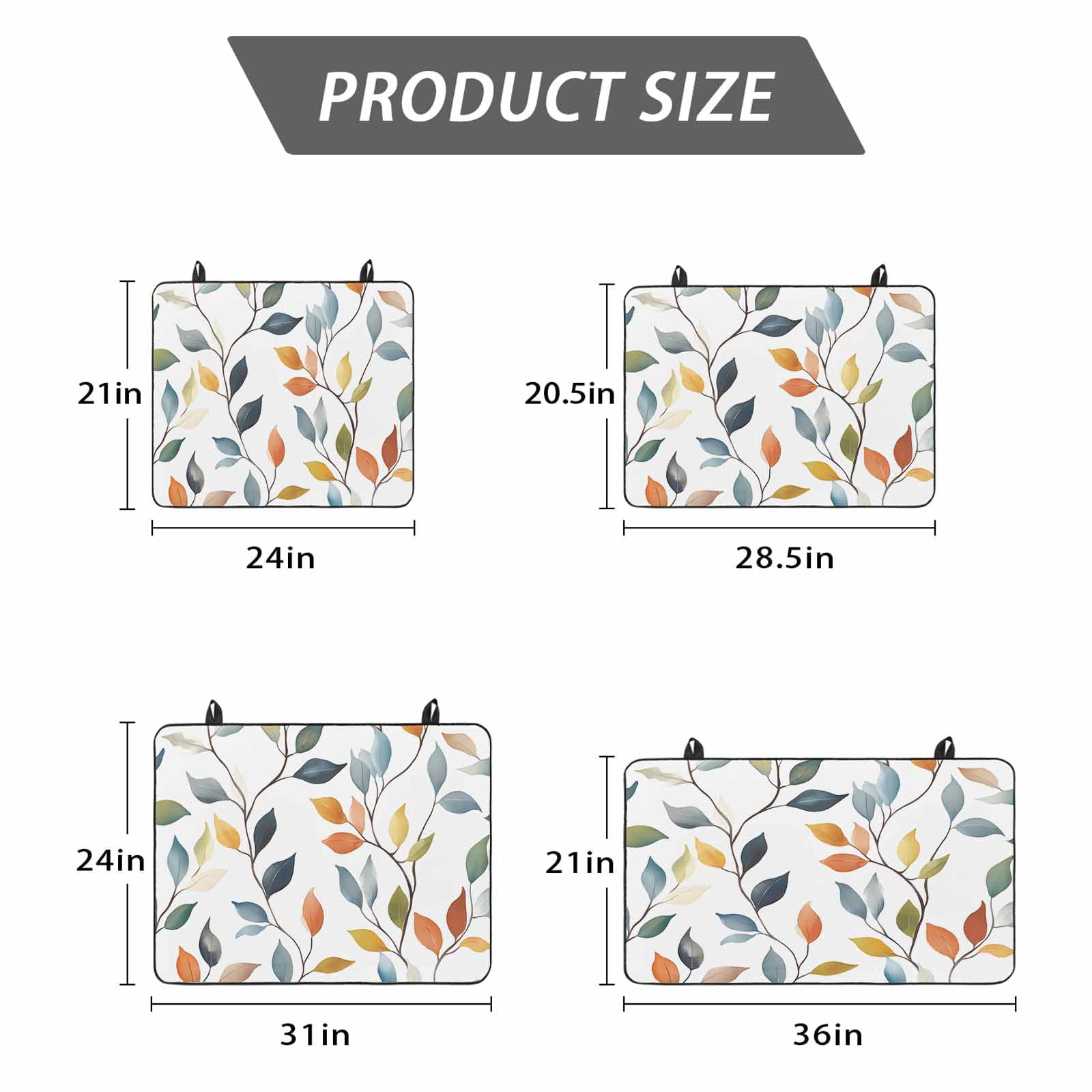 Colorful Leaf Stove Top Cover for Electric Stove, Heat-proof & Non Slip Glass Top Stove Cover Protector, Pastoral Botanical Summer Spring Kitchen Flat Cooktop Rubber Mat 24x21 Inches