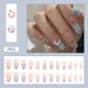 thumbnail image 1 of Heallor-Juego de uñas postizas acrílicas reutilizables, 24 piezas, esmalte de uñas oscuro, puntas artísticas artificiales, 1 of 5