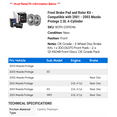 thumbnail image 2 of Front Brake Pad and Rotor Kit - Compatible with 2001 - 2003 Mazda Protege 2.0L 4-Cylinder 2002, 2 of 2